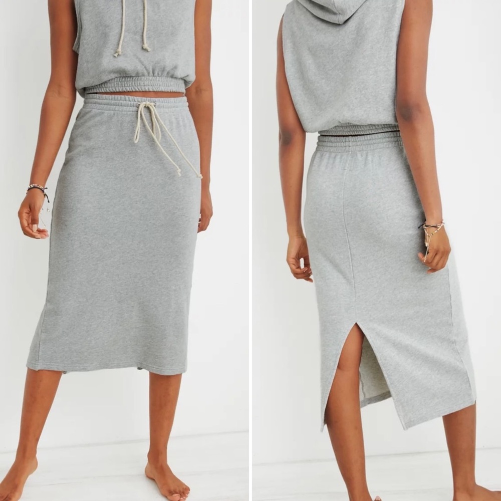 Aerie Gray Midi Skirt